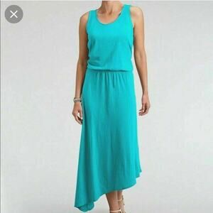 Fresh Produce NWT aria turquoise asymmetrical tencel dress